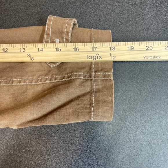 Coldwater Creek Brown Cropped 3/4 Sleeve Blazer Jacket Womens 16 White Stitching - Picture 9 of 9